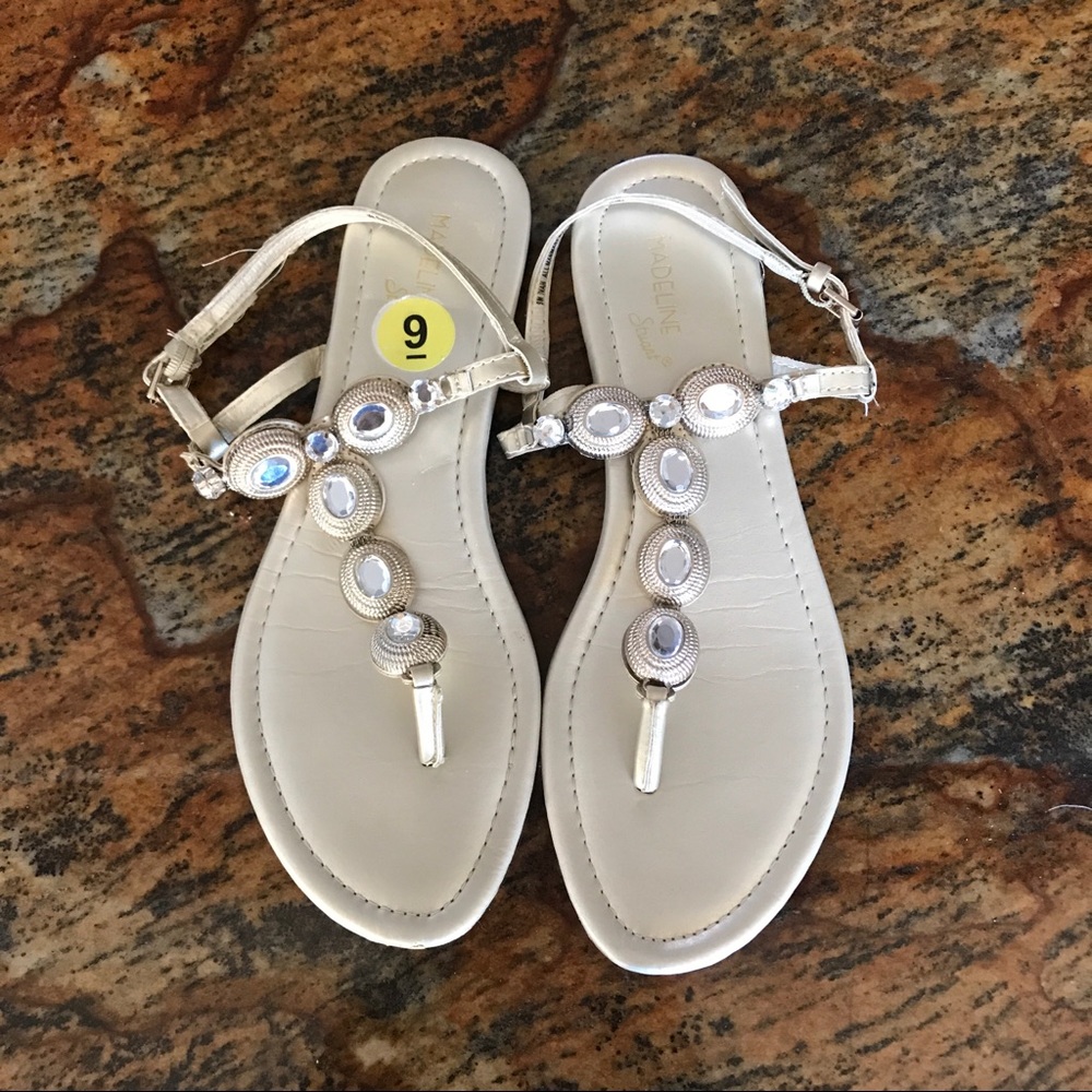 Madeline Stuart flat Gold and Crystal Sandal